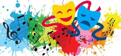 Fine Arts masks and musical notes