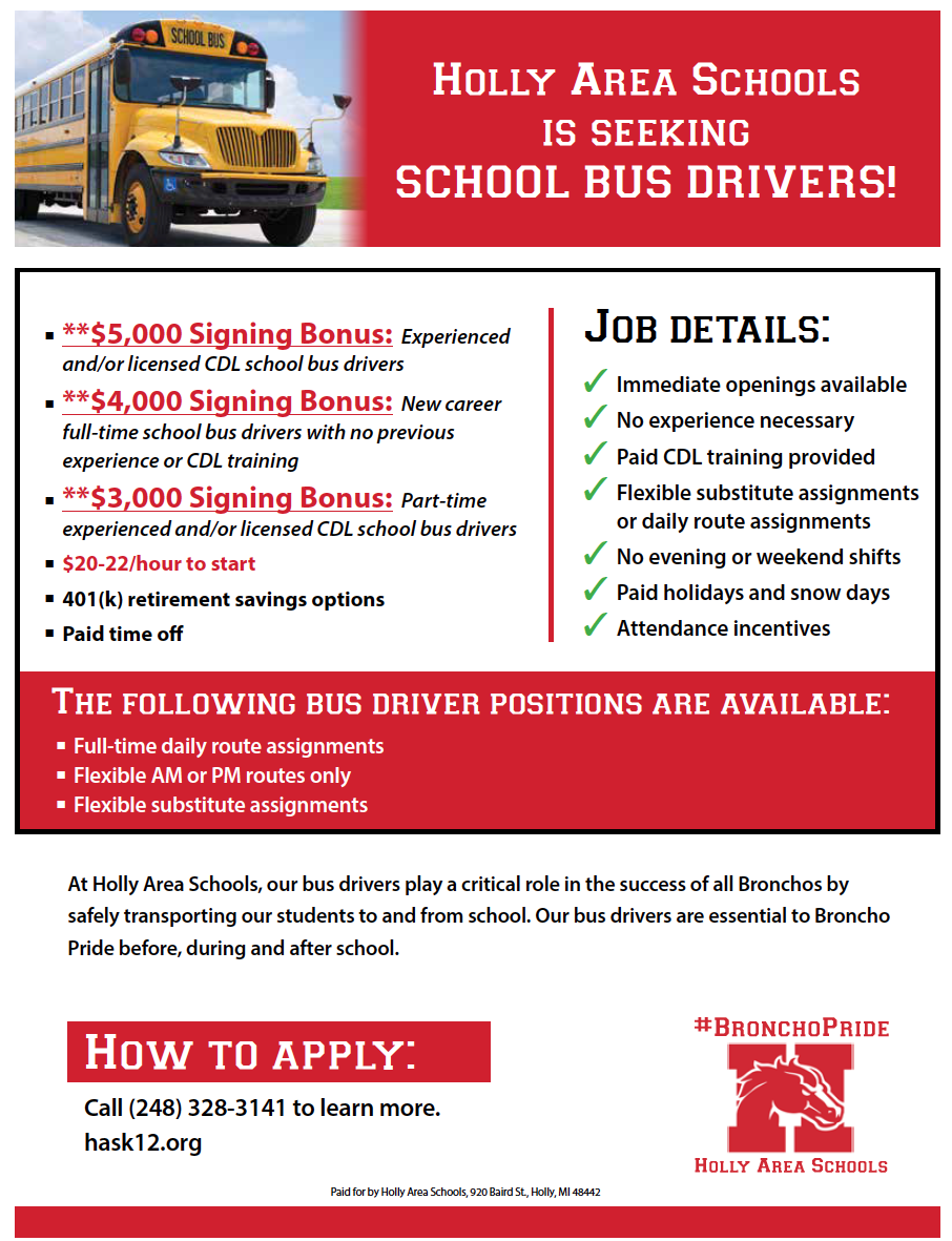 HAS seeking school bus drivers