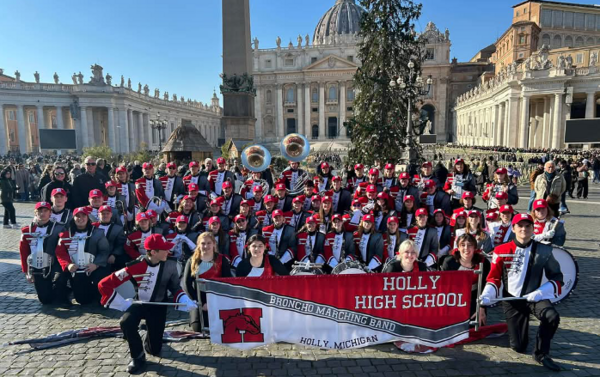 The Broncho Marching Band poses in Vatican City