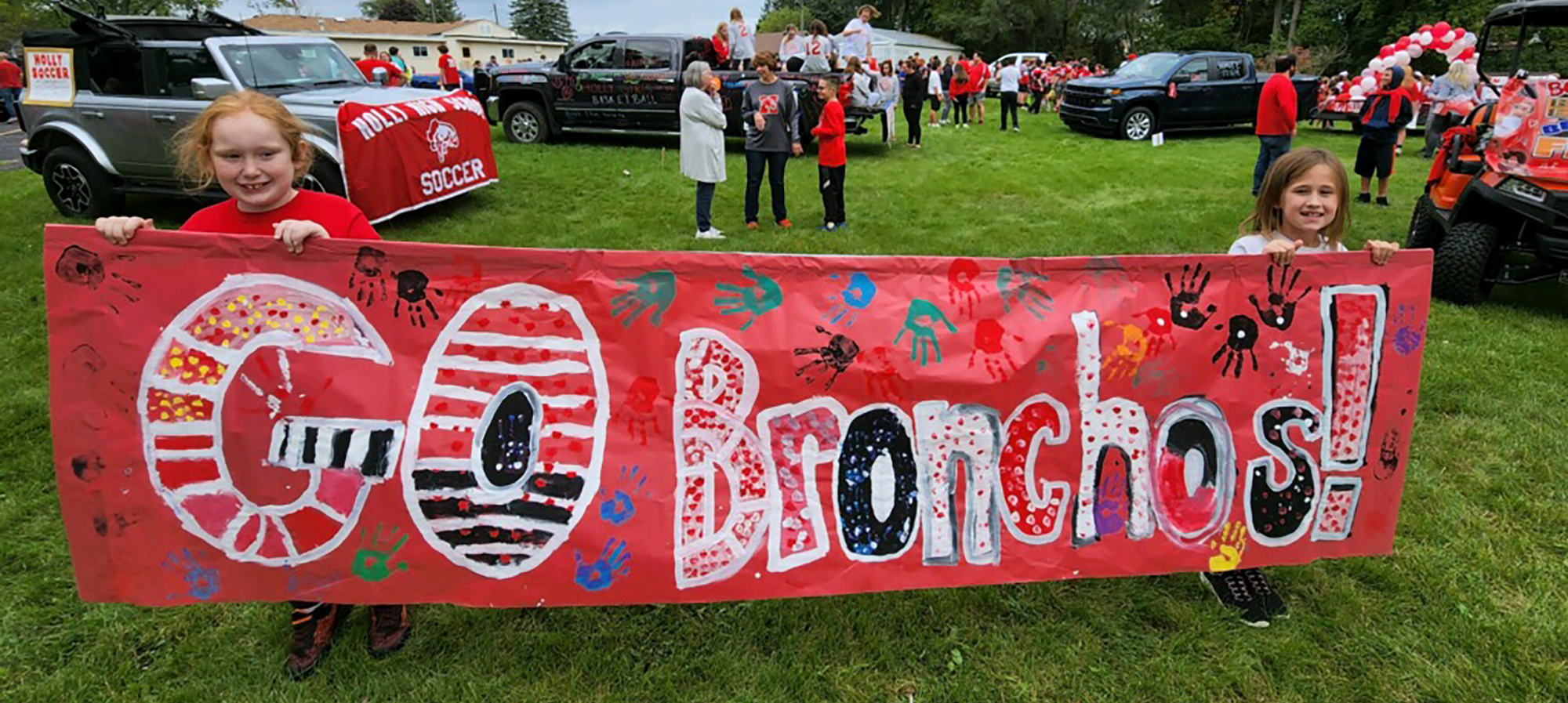 Go Bronchos Banner for homecoming