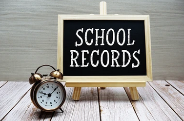 School Records easel sign