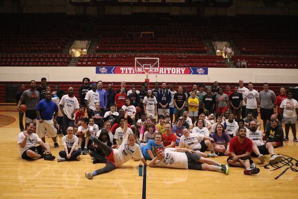 Special Needs Basketball Camp photo with students