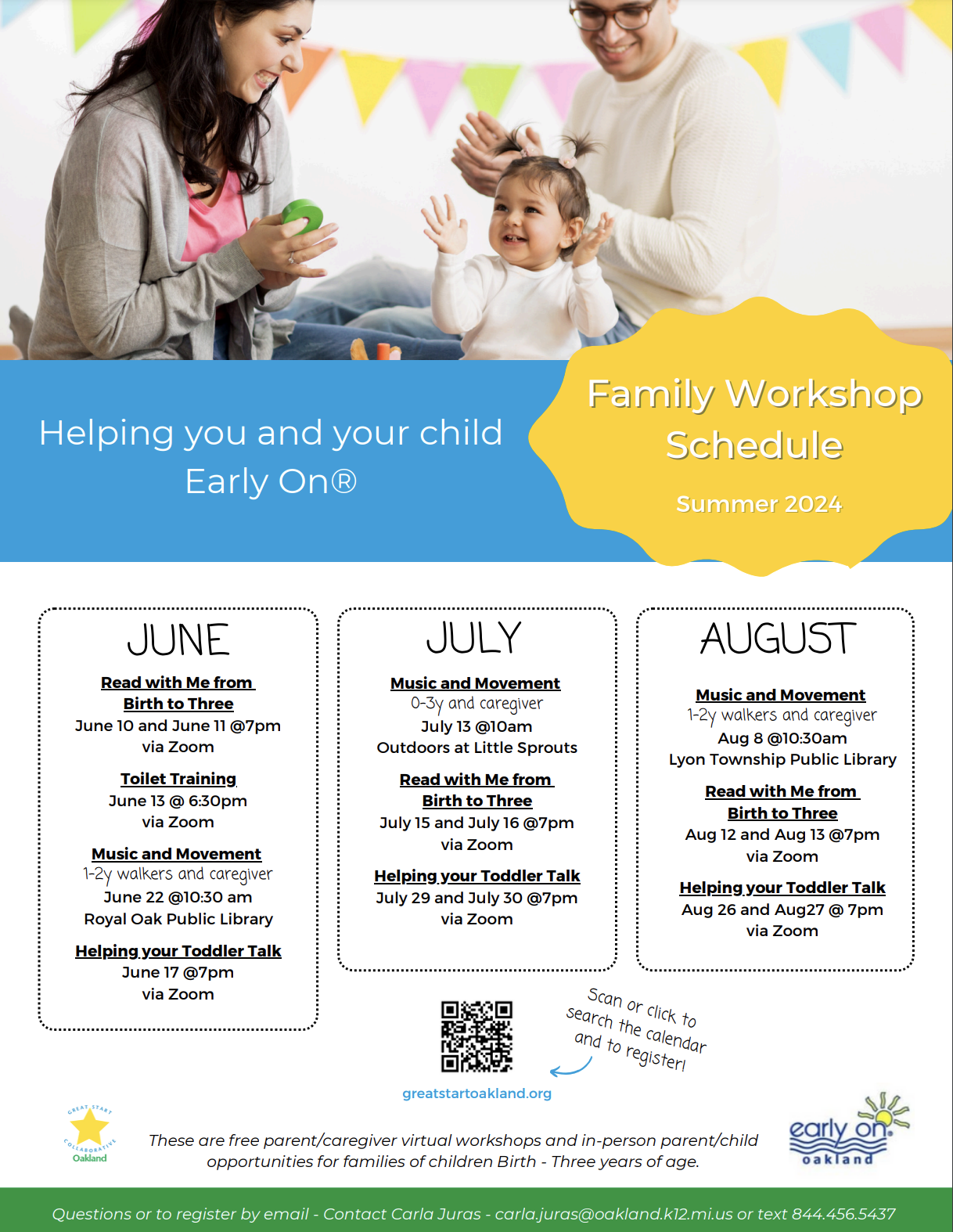 Summer24 Family Workshop Schedule Image