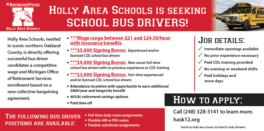 seeking bus drivers flyer